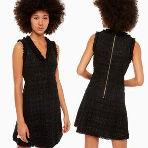 Kate Spade Black Sparkle Tweed Dress Size 6